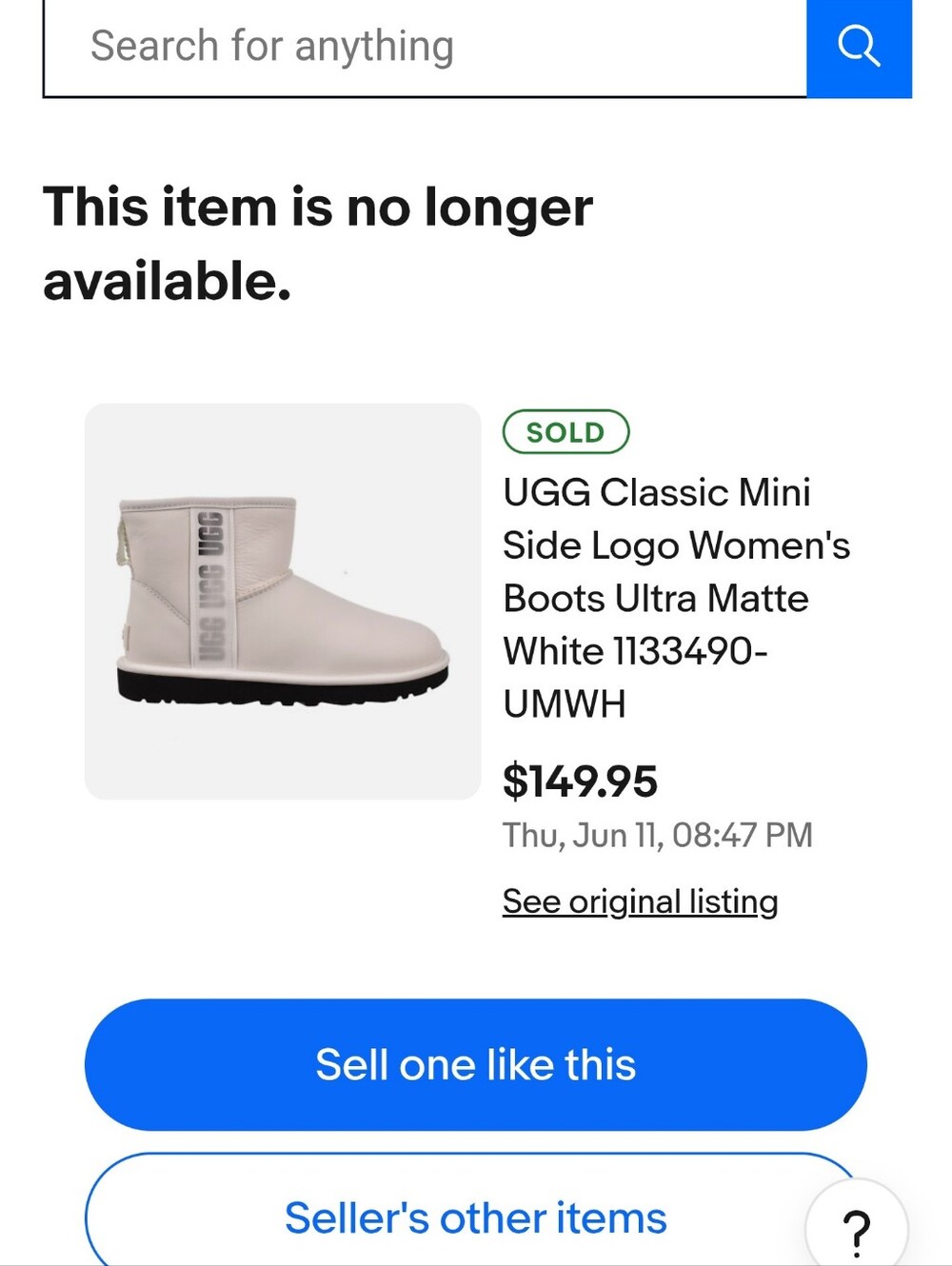 Ugg BRAND NEW WHITE NUEMALS SZ 9 - Picture 7 of 8